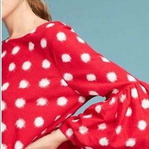 NWT $228 Anthropologie red & white dress